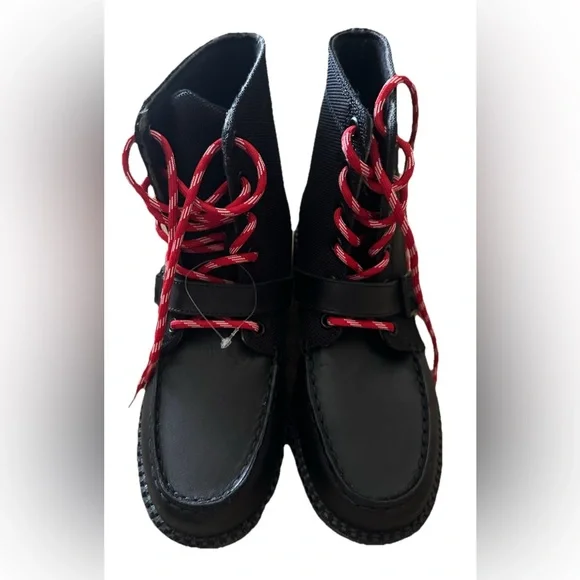Polo by Ralph Lauren Black and Red Boots with Leather Upper NWOT - Picture 2 of 6
